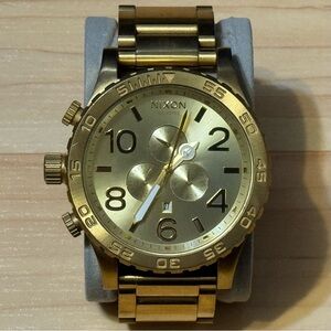Nixon The 51-30 Chrono "Simplify" Gold Tone Chronograph Men's Analog Watch RUNS